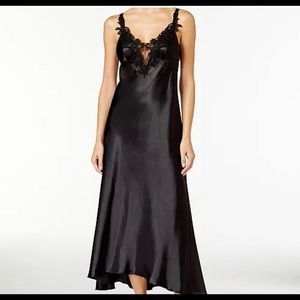 Flora Nikrooz black satin robe and gown